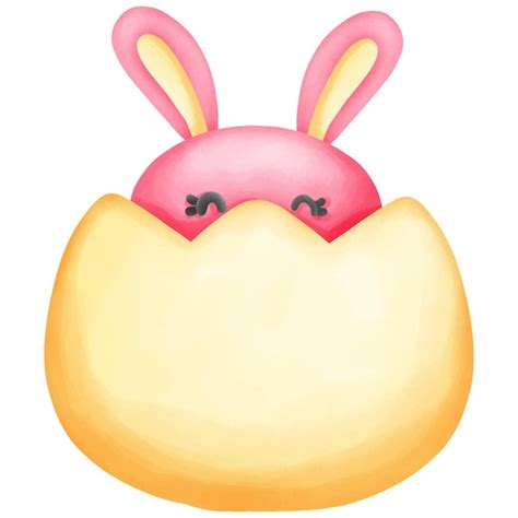 Premium Vector A Drawing Of A Bunny Head With Pink Ears And A Pink