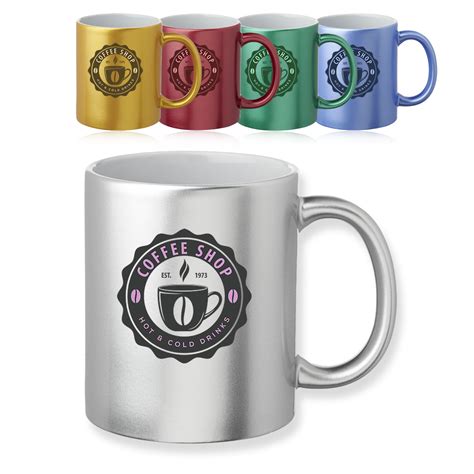 Affordable 11 Oz Metallic Ceramic Custom Mugs 7102m Discountmugs