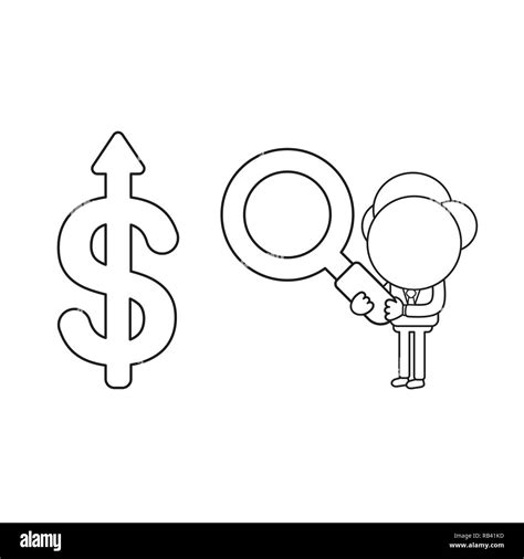 Vector Illustration Concept Of Businessman Character Holding Magnifying