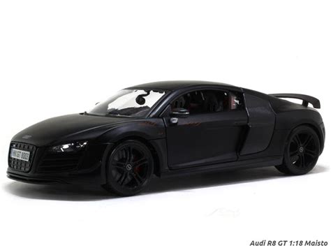 Audi R8 Gt Matte Black 118 Maisto Diecast Scale Model Car Scale Arts