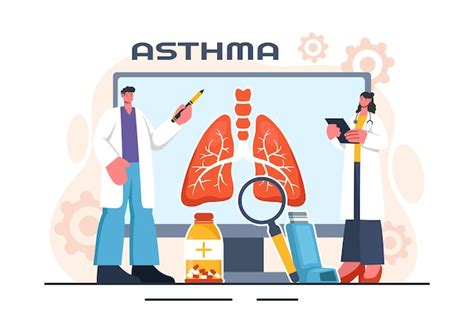 Premium Vector Asthma Disease Vector Illustration Featuring Human