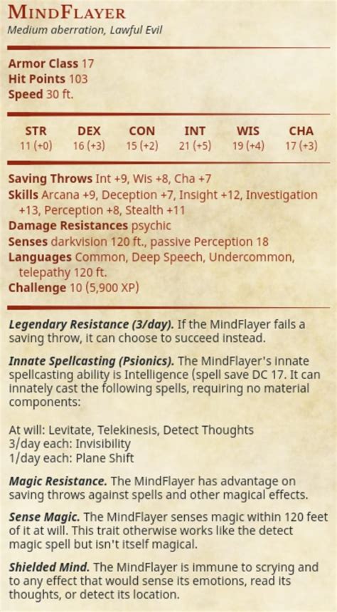 MindFlayer Revamp - Now a Boss monster to induce fear in your players ...