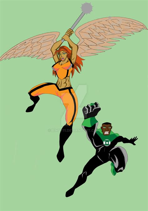 Hawkgirl And Green Lantern by Binoy11 on DeviantArt