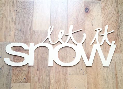 Let It Snow Hand Drawn Wood Word Cutouts Typography Christmas Wood Sign Christmas Signs Wood