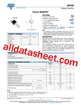 Irf Datasheet Pdf Vishay Siliconix