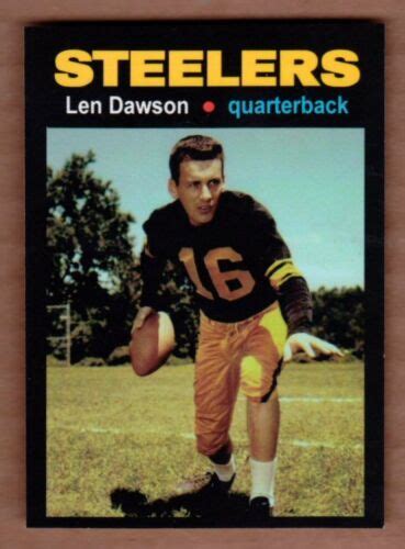 Len Dawson 57 Pittsburgh Steelers Rookie Season Mc Glory Days 11