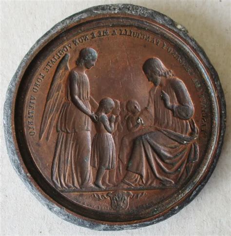 RARE ANCIEN MOULE à médaille religieuse cuivre et plomb XIX e XX e