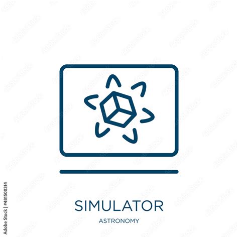 simulator icon  astronomy collection thin linear simulator