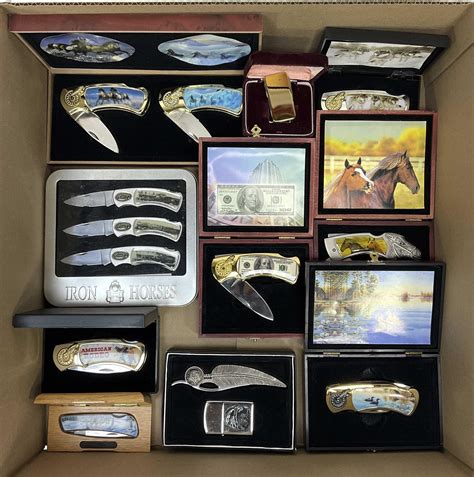 Lot Decorative Pocket Knives Horses And American Rodeo