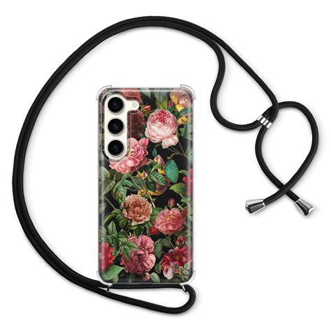 Samsung Galaxy S23 Hoesje Met Koord Rode Bloemen Leuke Telefoonhoesjes