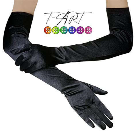 Guantes Negros Extra Largos Satinados T Art Guantes Extra Largos Para