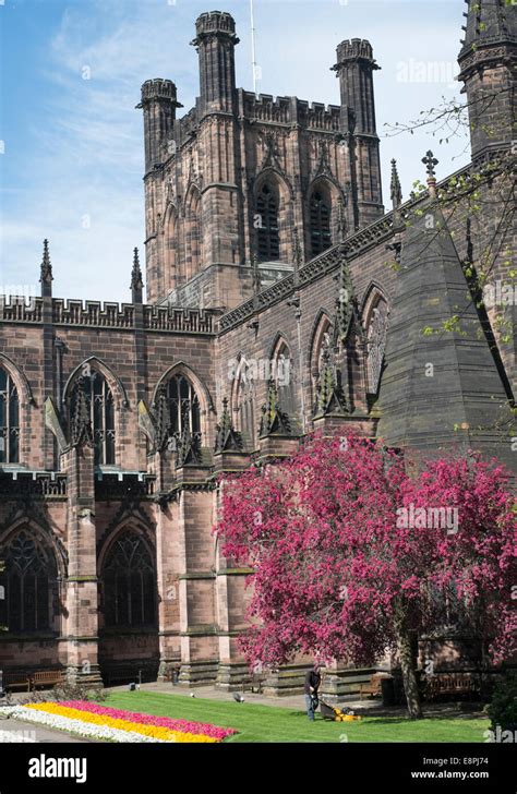 Gardens at Chester cathedral Stock Photo - Alamy