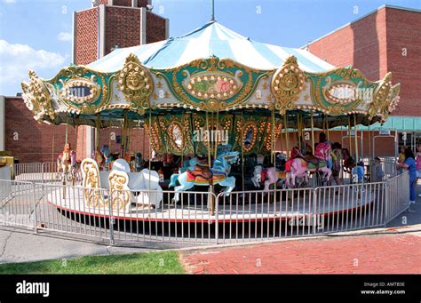 Small Town Carnival Merry Go Round Stock Photo 2853693 Alamy