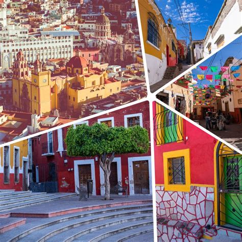 Collage De Populares Destinos Turísticos En Guanajuato México