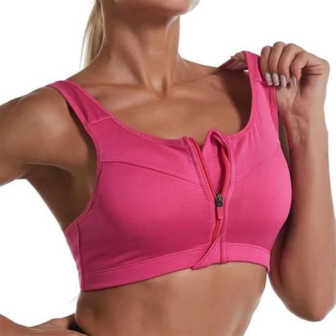 Soutien Gorge Soutien Gorge De Sport Femme Maintien Fort Avant Zipper