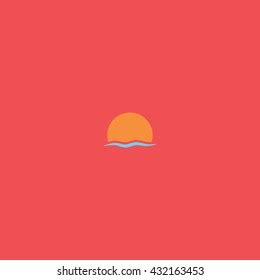 Minimalist Beach Sunset Illustration Background Stock Vector (Royalty Free) 432163453 | Shutterstock