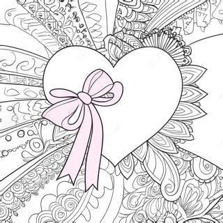 Pink Ribbon Heart Coloring Page Coloring Page Free Printable Pdf