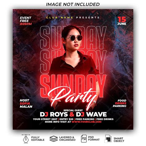 Premium Psd Sunday Night Social Media Post Party Flyer Template