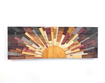 Sun Wood Art Edge Of The Day X Large Sunset Wall Art Etsy Italia