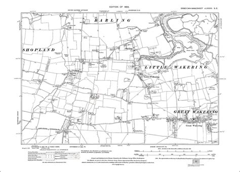 Old Map Great Wakering Little Wakering Essex 1923 83se Ebay