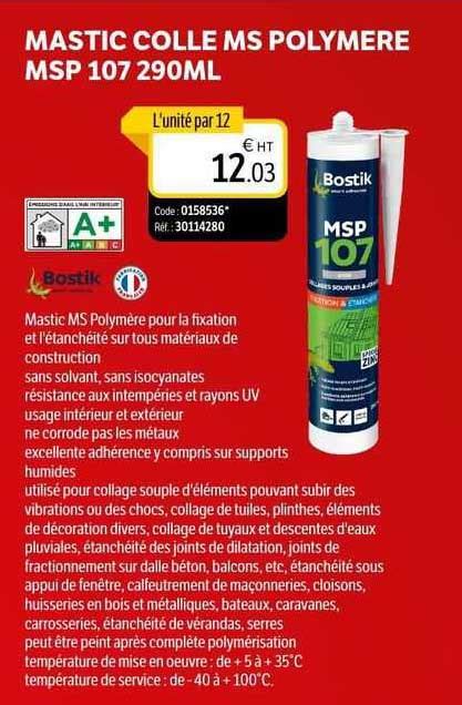 Promo Mastic Colle Ms Polym Re Msp Ml Chez Dompro Icatalogue Fr