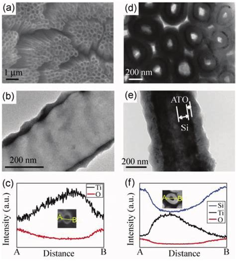 A Sem And B Tem Images Of The As Prepared Tio Nts C Edx Line Scan