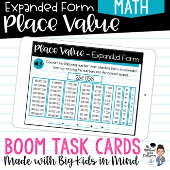 Place Value Expanded Form Digital Boom Task Cards Tpt