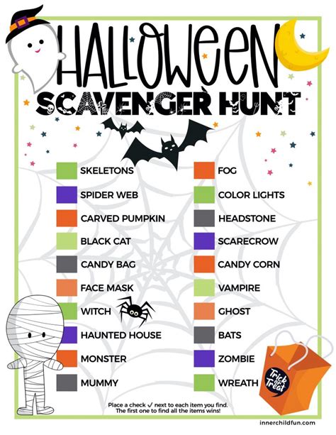 Printable Halloween Scavenger Hunt - Inner Child Fun