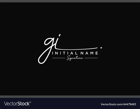 Initial Gi Signature Logo Template Hand Drawn Vector Image