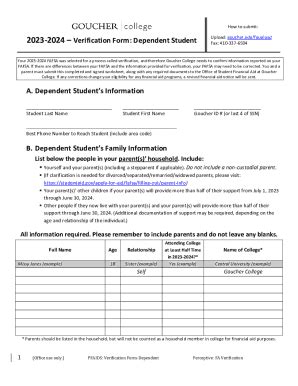 Fillable Online Enrollment Verification Form Pdf Goucher College