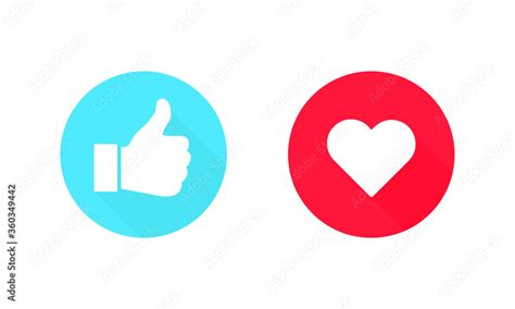 Thumbs up and heart, social media icon, empathetic emoji reactions ...