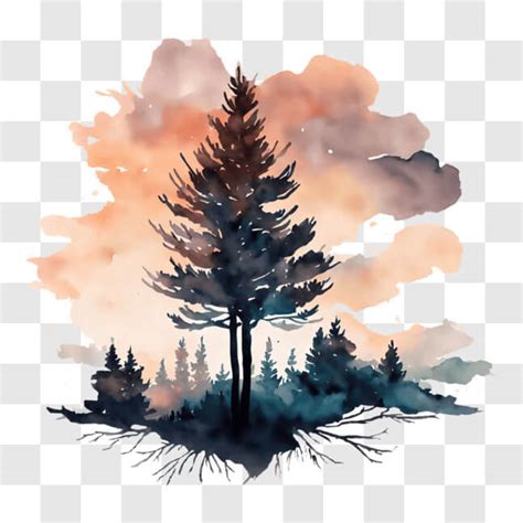 Baixe Pintura Em Aquarela De Rvore Isolada Na Floresta Png Creative