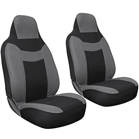 Oxgord 2piece Integrated Flat Cloth Bucket Universal Seat Covers Gray And Black Continue To