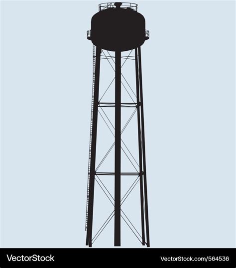 Water tower silhouette Royalty Free Vector Image