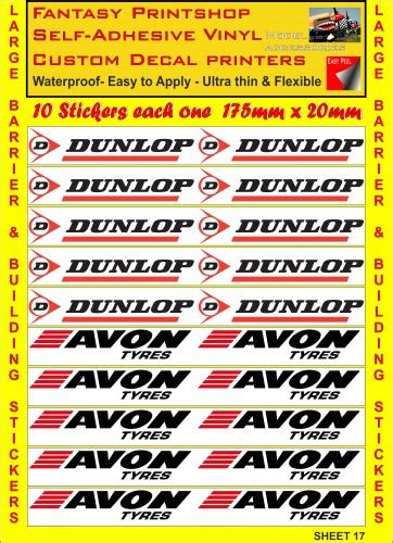 Scalextric Slot Car Barrier Trackside Stickers Decals Sheet