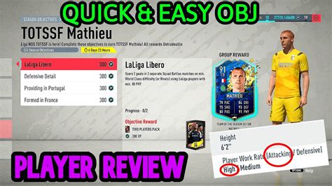 How To Complete Totssf Player Objective Mathieu Player Review Fifa