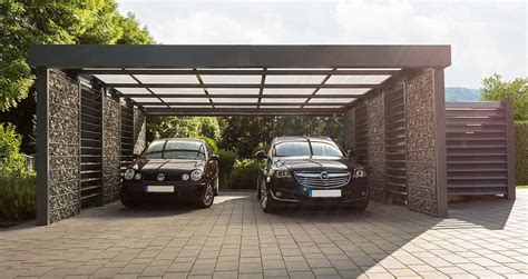 Gabionen Carport Steelmanufaktur