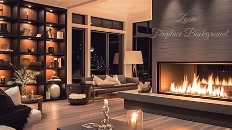 Fireplace Zoom Virtual Background, Virtual Backdrop, Digital Backdrop ...