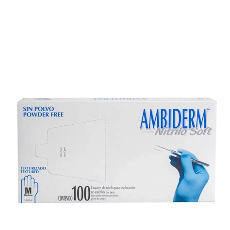 AMBIDERM NITRILO SOFT GUANTE EXPLN AZUL No Estéril MED 100 Pzs