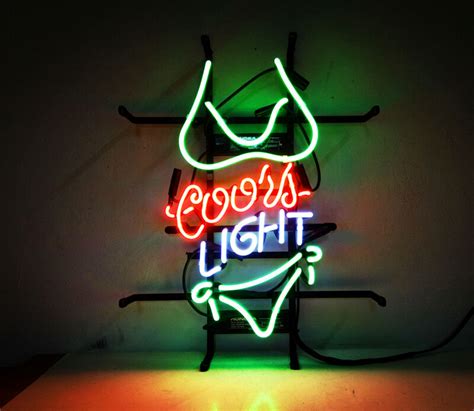 17 X14 COORS LIGHT Bikini Neon Sign Light Beer Bar Pub Wall Decor