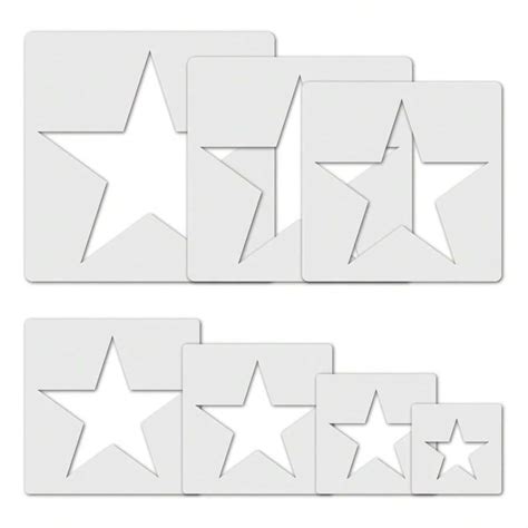 8 PCS Large Star Stencil,Star Stencils Different Sizes, Star Template ...