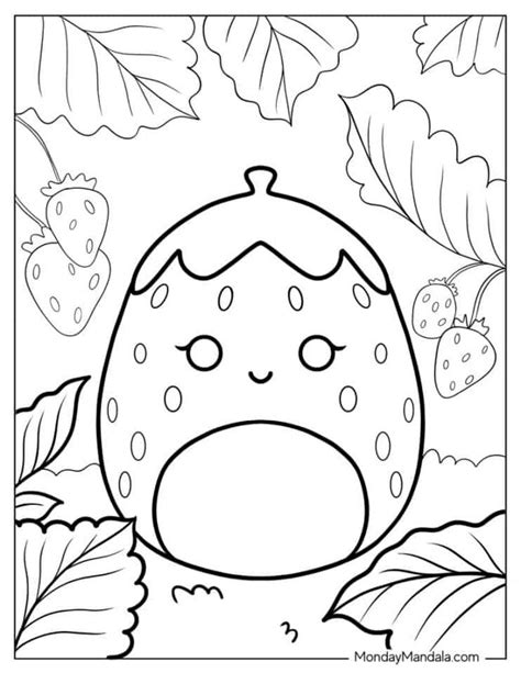 Scarlet The Strawberry Coloring Page Squishmallow Coloring Pages