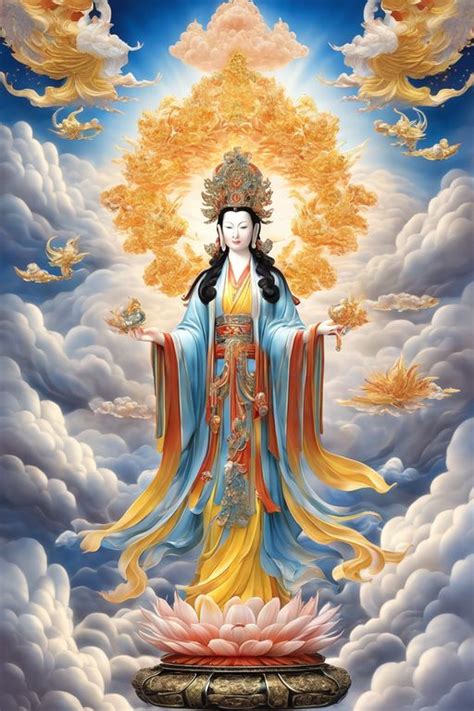 Kwan Yin Standing On Lotus Kwan Yin Kuan Yin Buddha