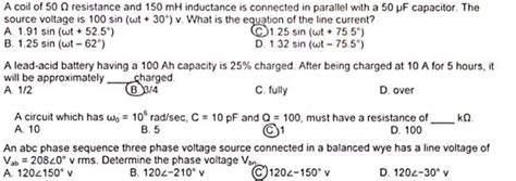 Solved A Coil Of Omega Resistance And Chegg