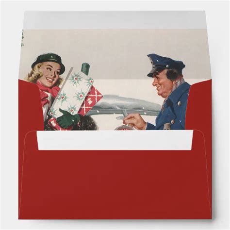 Vintage Christmas Shopping Presents Policeman Envelope Zazzle