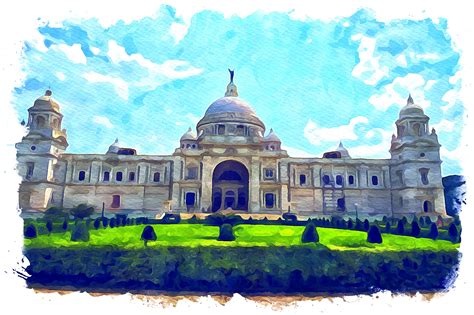 Kolkata Asia Watercolor Graphic By Poster Boutique Creative Fabrica