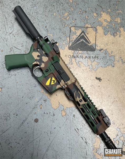 M81 Ar15 Coated In Highland Green Coyote Tan And Graphite Black Cerakote