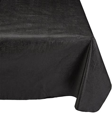 Vinyl Tablecloth With Polyester Flannel Backing 52 Inch By 90 Inch Black Vinyl By Carnation