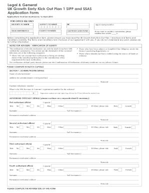 Fillable Online Uk Growth Early Kick Out Plan Sipp And Ssas Fax Email