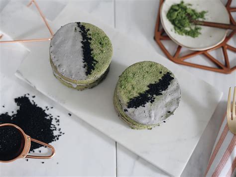 Mini Matcha Green Tea Cakes With Black Sesame Mousse | HGTV